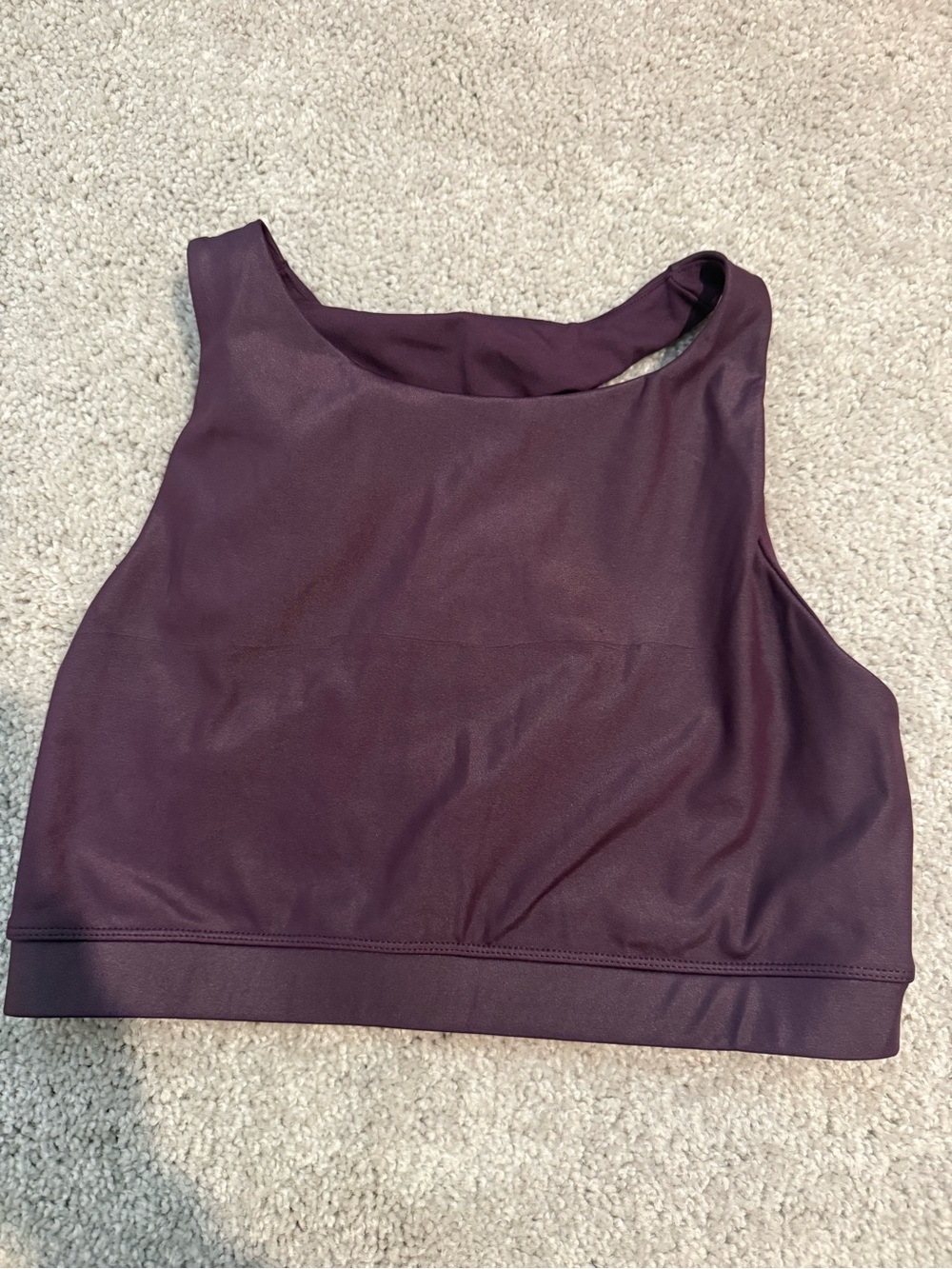 High-Neck Sports Bra — Deep Plum
